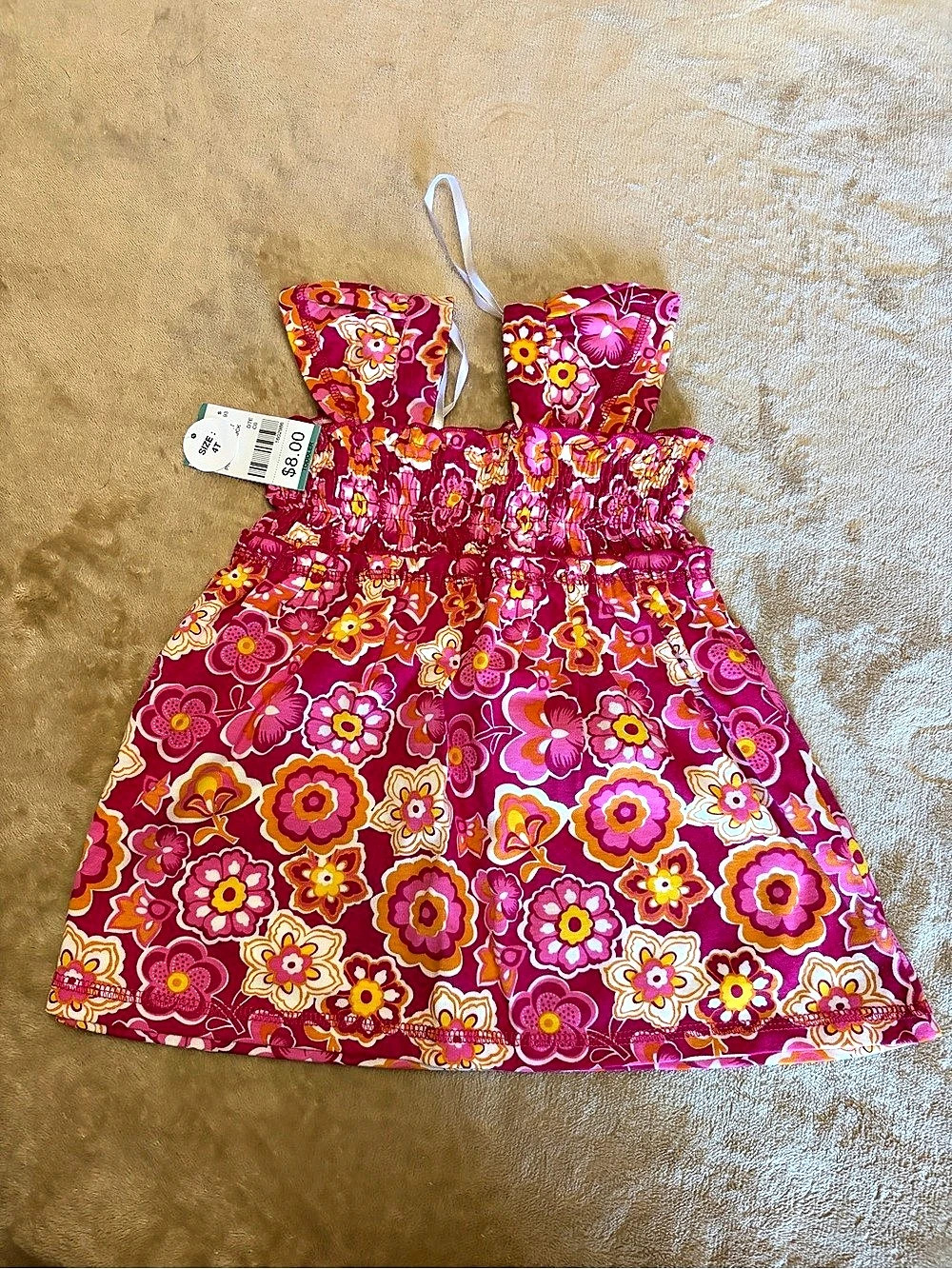 Floral Dress in Pink & Red Baby 4 NWT
